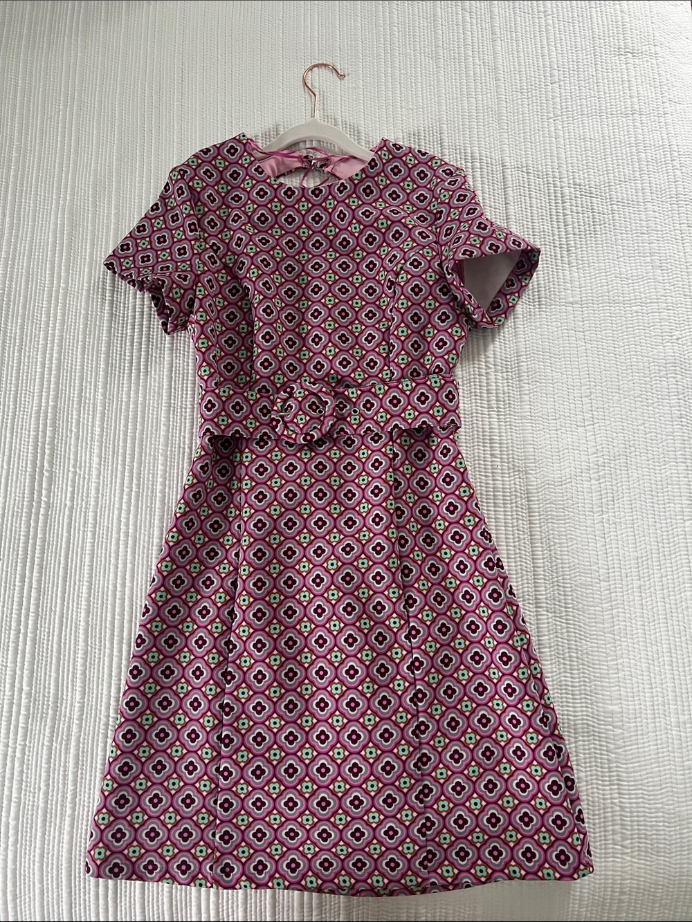 Zara Backless Patterned with Belt Mini Dress